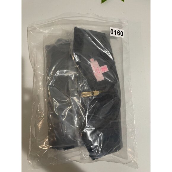 Ted Baker London Black Short Sleeve Crop Top With Bow Details & Gold Zipper - Picture 14 of 14